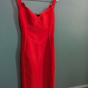Red Strapless Sheath Dress Sweetheart Neckline